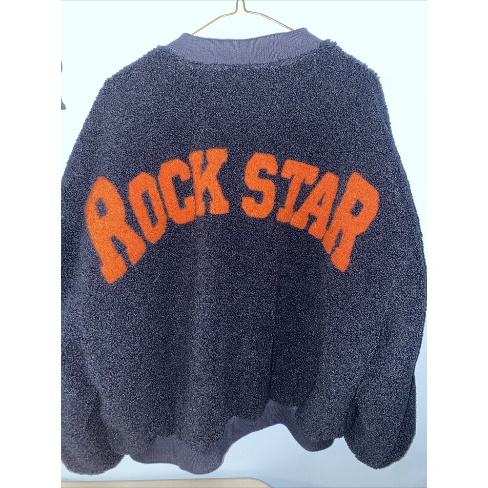 Women’s  Jacket Sherpa Patched Bomber Jacket “Rockstar” Retro